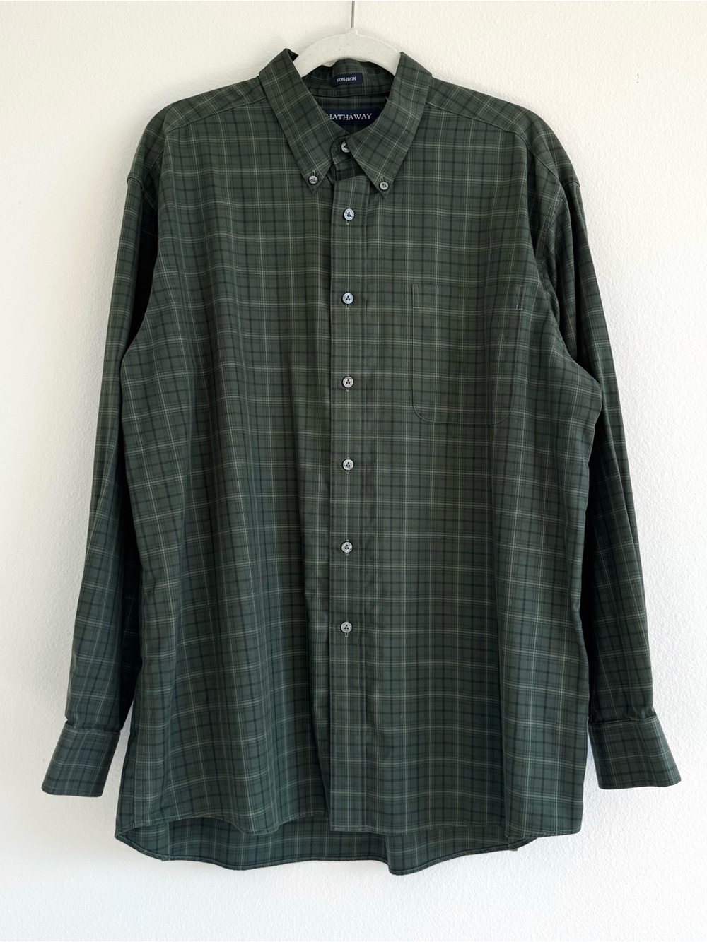Vtg Hathaway Long Sleeve Plaid Shirt